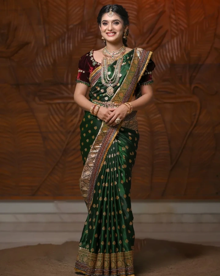 Vaishnavi Kalyankar celebrating Ganesh Chaturthi in a typical Maharashtrian Style