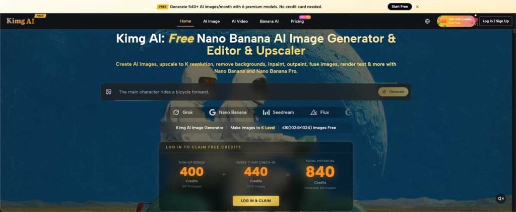 How to Get 840 Free Credits on Kimg AI